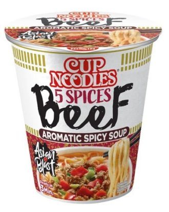 Nissin Instant Noodles 5 Spices Beef 63 g.