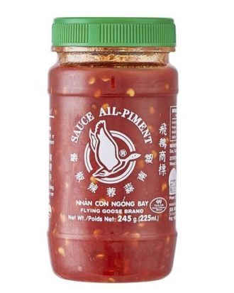 Sambal Oelek sauce med hvidløg Flying Goose 225 ml.