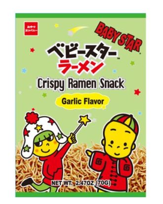 Baby Star Crispy Ramen Snack Garlic Flavour Hosomen 70 g.