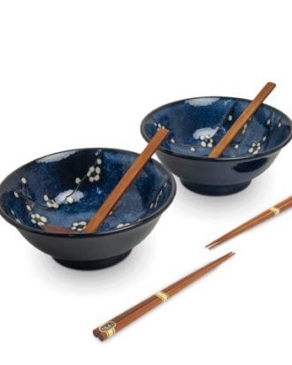 Edo Japan Ramen bowl Set Hana Blue 6 dele Ø22 cm.