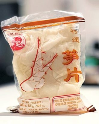 Pickled Sour Bamboo Shoot Sliced Cock Brand 400 g.