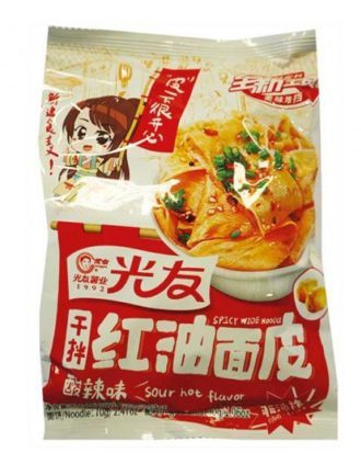 Guangyou Spicy Wide Noodle Sour Hot Flavour 100 g.