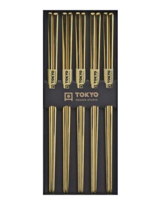 Spisepinde Rustfrit Stål Guld Tokyo Design Studio 5 par