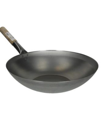 Wok pande flad bund 33 cm.