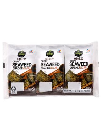 Bibigo Crispy seaweed snack, Korean BBQ 3-pk 15 g.