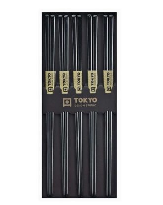 Spisepinde Rustfrit Stål Sort Tokyo Design Studio 5 par