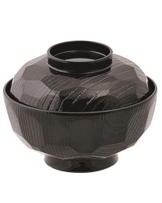 Lacquerware Bowl w/Lid Black 12x9.5cm 300 ml.