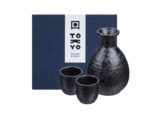 Sake Set 1:2 Kuro Tetsusabi 8x12.5cm + 4.5x4.5cm