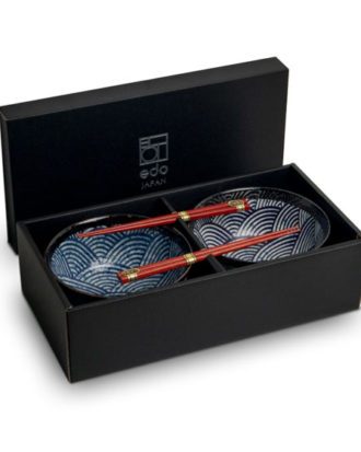 Udon Bowl Set Japanese Wave Ø17 cm.