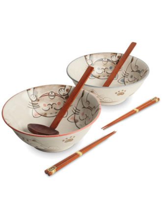 Ramen bowl Set Three Cats 6 dele Ø20,5 cm.