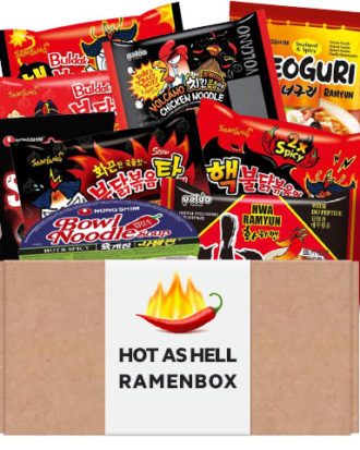 Spicy Hot As Hell Ramen Box - Op til 9 mest populære stærke nudler