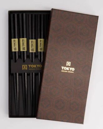 Chopsticks Spisepinde Giftset Hexagon Black Tokyo Design Studio 5 par.