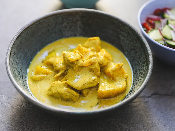 kylling i gul karry opskrift