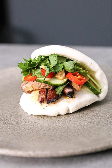 Dampede bao med marineret svinekød opskrift