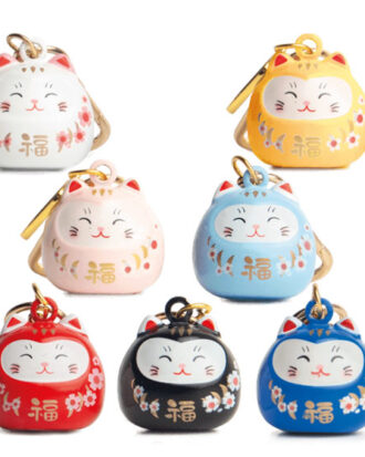 Lucky Cat Keychain (nøglering) Ø2cm 1 stk.