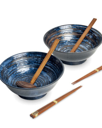 Ramen bowl Set Japanese Uzu 6 dele Ø22 cm.
