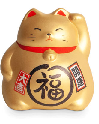 Small Gold Money Box Lucky Cat 8,5 cm.