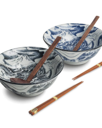 Ramen Bowl Set Dragon – Japansk sæt med skåle, pinde og skeer