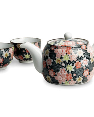 Japansk te-sæt med blomster – 600 ml
