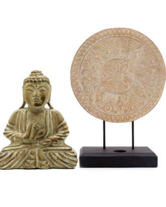 Buddha Feng Shui-sæt med klassisk mandala | Naturfarve