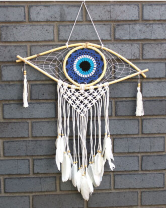 Drømmefanger med Evil Eye | Beskyttende macramé dekoration