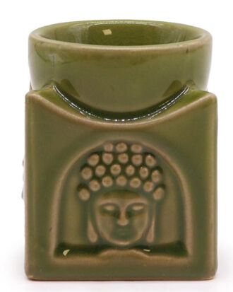 Square Buddha oliebrænder – Light Jade | Keramisk aroma brænder
