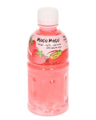 Mogu Mogu Jordbær drik med Nata de Coco jelly 320 ml.