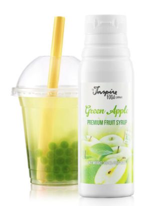 Frugtsirup til Bubble Tea med grøn æble smag 300 ml.