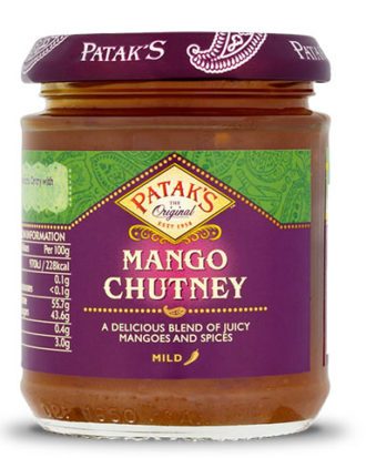 Pataks mango chutney mild 340 g.