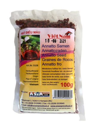 Annatto frø (Hat Dieu Mau seeds) 100 g.