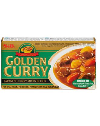 S&B golden curry mix medium hot 220 g.