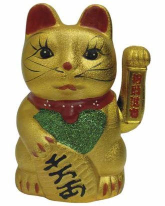 Vinkende lykke kat Maneki neko 26 cm.