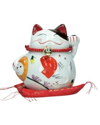 Vinkende lykkekat keramik A 13 cm.