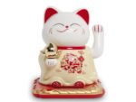 Lykkekat Maneki Neko Kejser Shou Solenergi 10,5 cm.