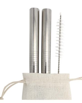 Genanvendelige Bubble Tea Sugerør i Rustfrit Stål (2 stk.) 12 mm