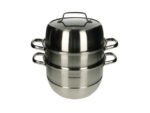 Steamer i rustfrit stål (induktion) 3 lag 28 cm.