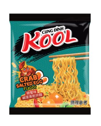 Cung Dinh Noodles Kool Brand Crab Salted egg (Bag) 92 g.