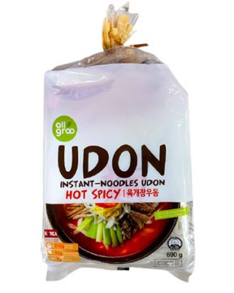 AllGroo Instant Udon Nudler Hot Spicy 690 g. 3 portioner