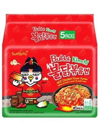 Samyang 5-pak buldak kimchi ramen 135 g.