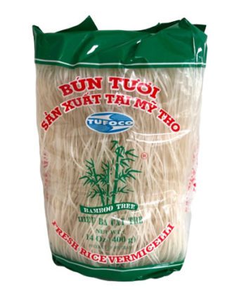 Tufoco lange runde risnudler (bun tuoi) 400g.