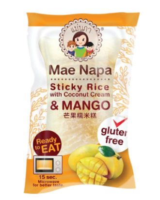Mae Napa Steamed Sticky Rice Cake Coconut Cream & Mango 60 g.