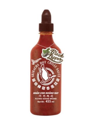 Sriracha chili sort peber sauce krydret 455 ml.