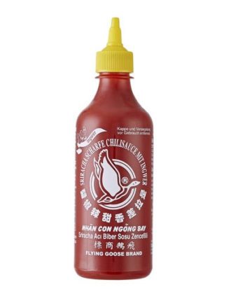 Sriracha chili sauce m. ingefær 455 ml.