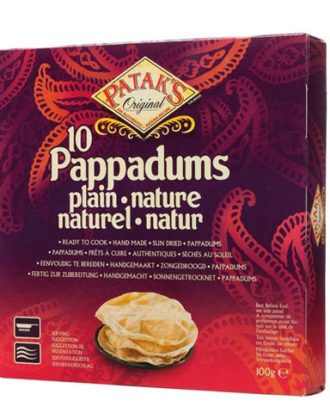 Pataks Pappadums Plain 100 g.
